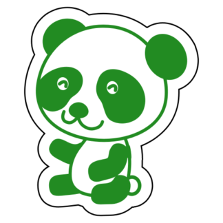 Joyful Panda Sticker (Green)